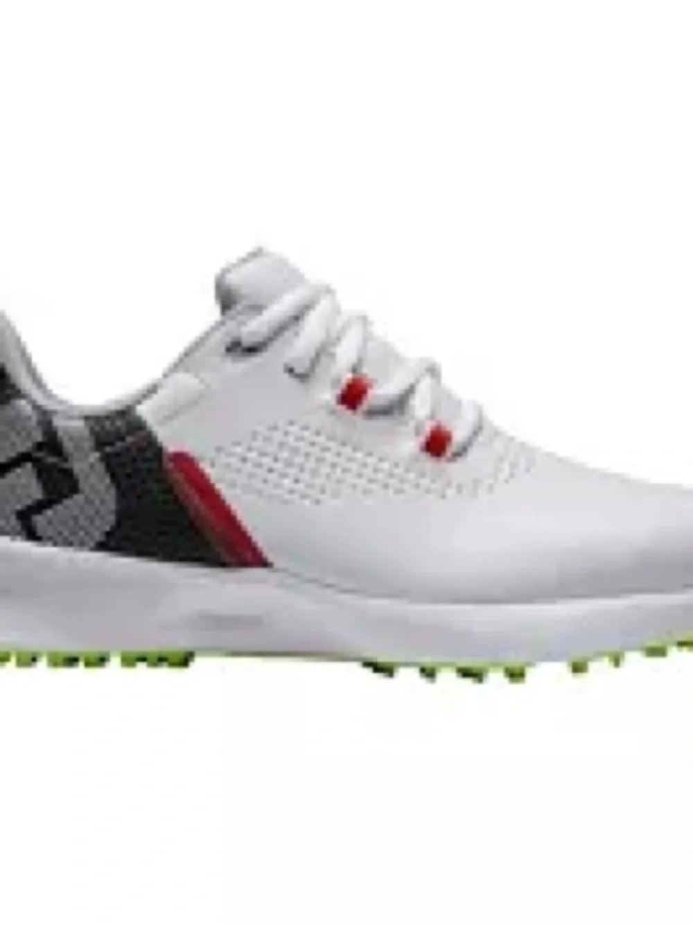 FootJoy Kids White Golf Shoe with Black and Red Accents